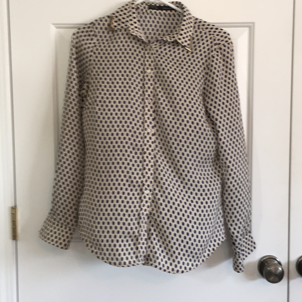 Zara Basic Silk Button Up Top Blouse - image 4